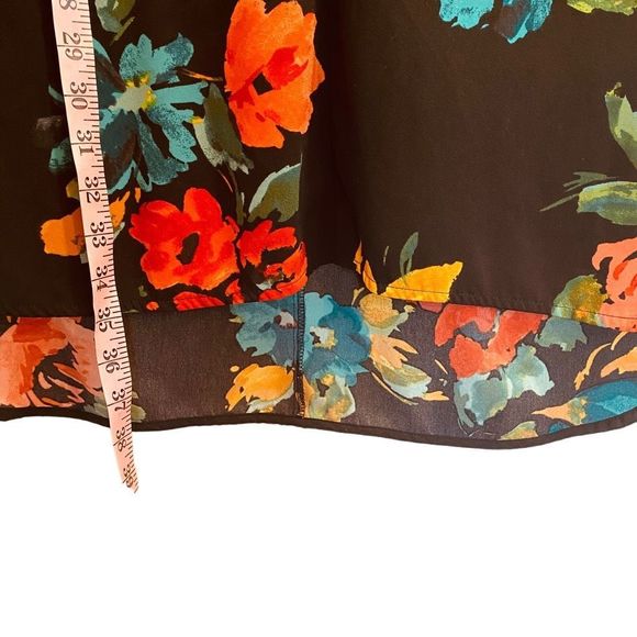 A New Day Modern Floral T Shirt Dress Work Casual High Low Short Sleeves Waterco - Picture 5 of 7